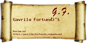 Gavrila Fortunát névjegykártya